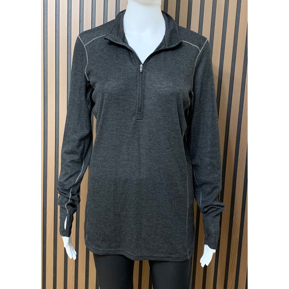 Kuhl Women's Quarter Zip Pullover Charcoal Gray Heather Long Sleeve Thumbhole M